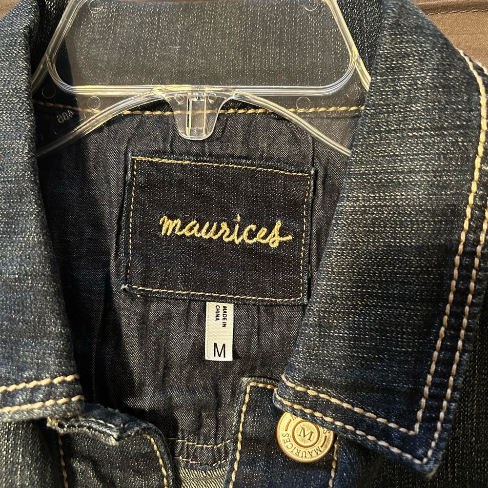 Denim Jacket with Colorful Patterned Back - Picture 5 of 7